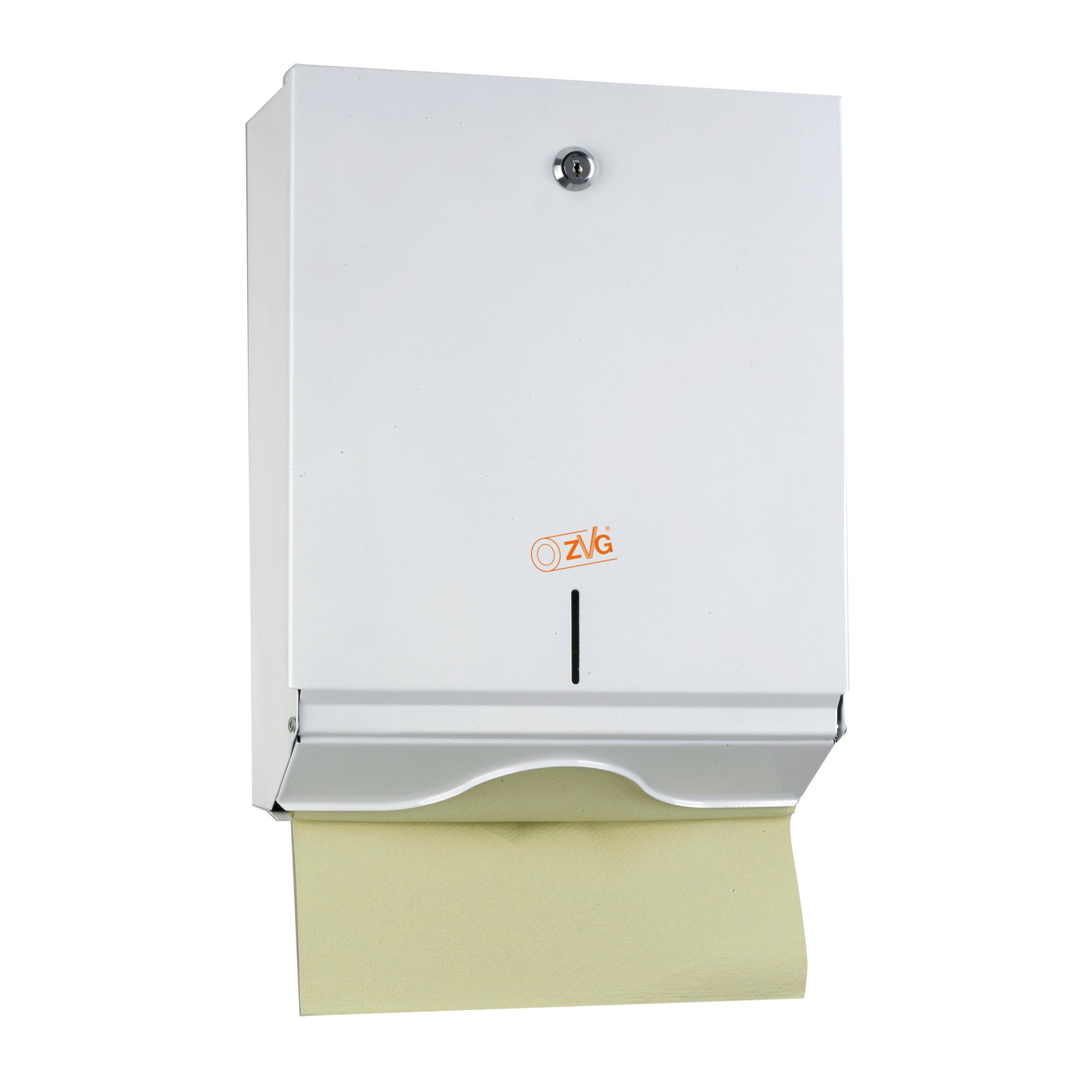 Falthandtuchspender, Stahlblech, weiß