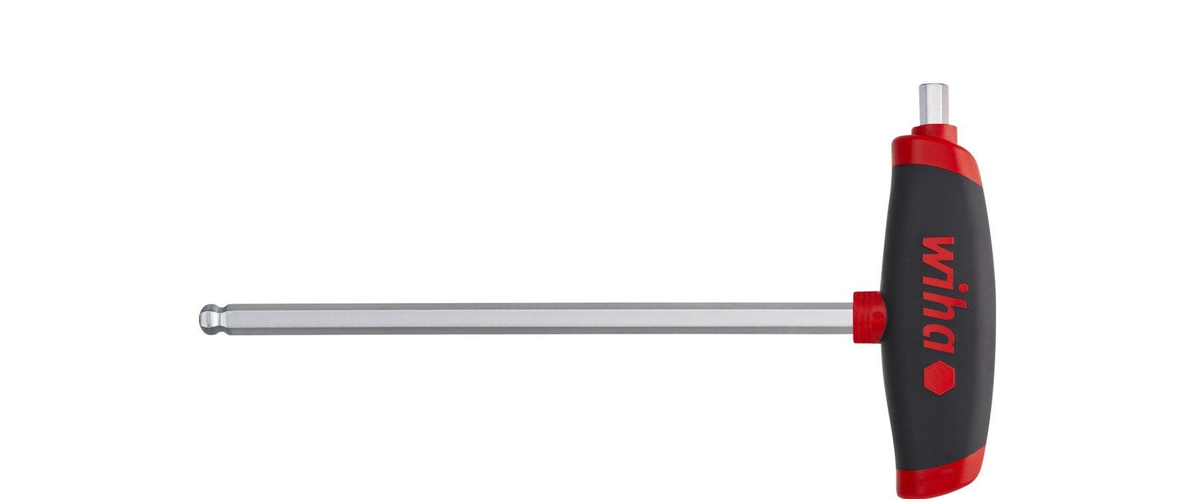 Wiha Stiftschlüssel mit Quergriff ComfortGrip Sechskant-Kugelkopf mit Seitenabtrieb, mattverchromt 5,0 mm (45456)