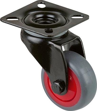 Lenkrolle A800.A85.03 mit Platte,Ø 50,B 20mm 50kg TPR