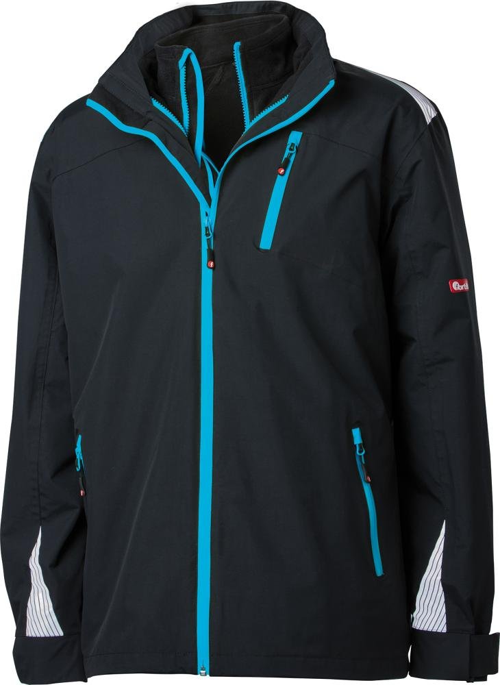 FORTIS 3-in-1Jacke 24, schw./türkis,Gr.3XL