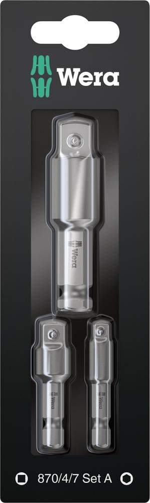 Steckschlüsseladapter-Set1/4"-1/2" 3-teilig Wera