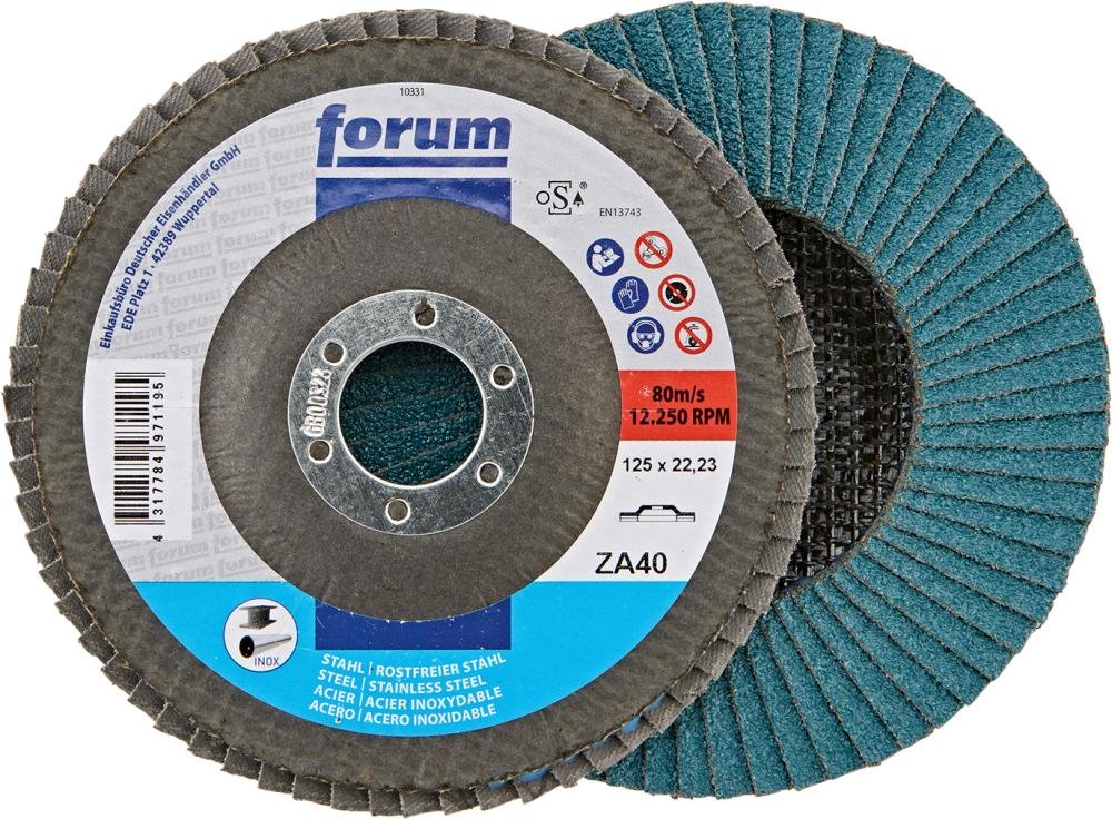 Fächerschleifscheibe 125mm, gerade, ZK 40 FORUM