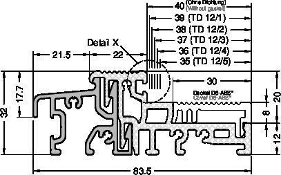 Gutmann Bodenschwelle Weser 84/32 TI, Länge= 6 m