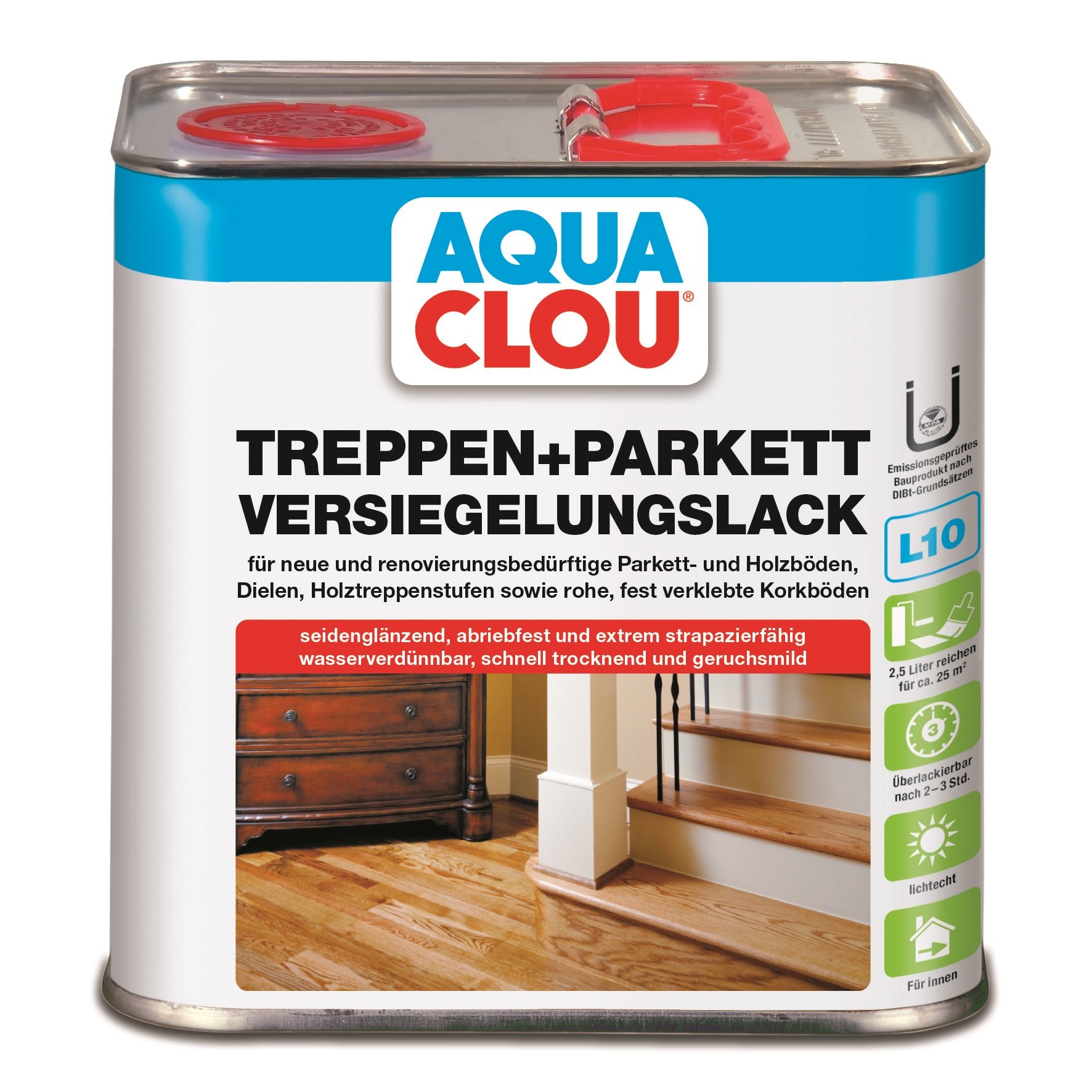 Clou Aqua Treppen- u. Parkettversiegelungslack L10