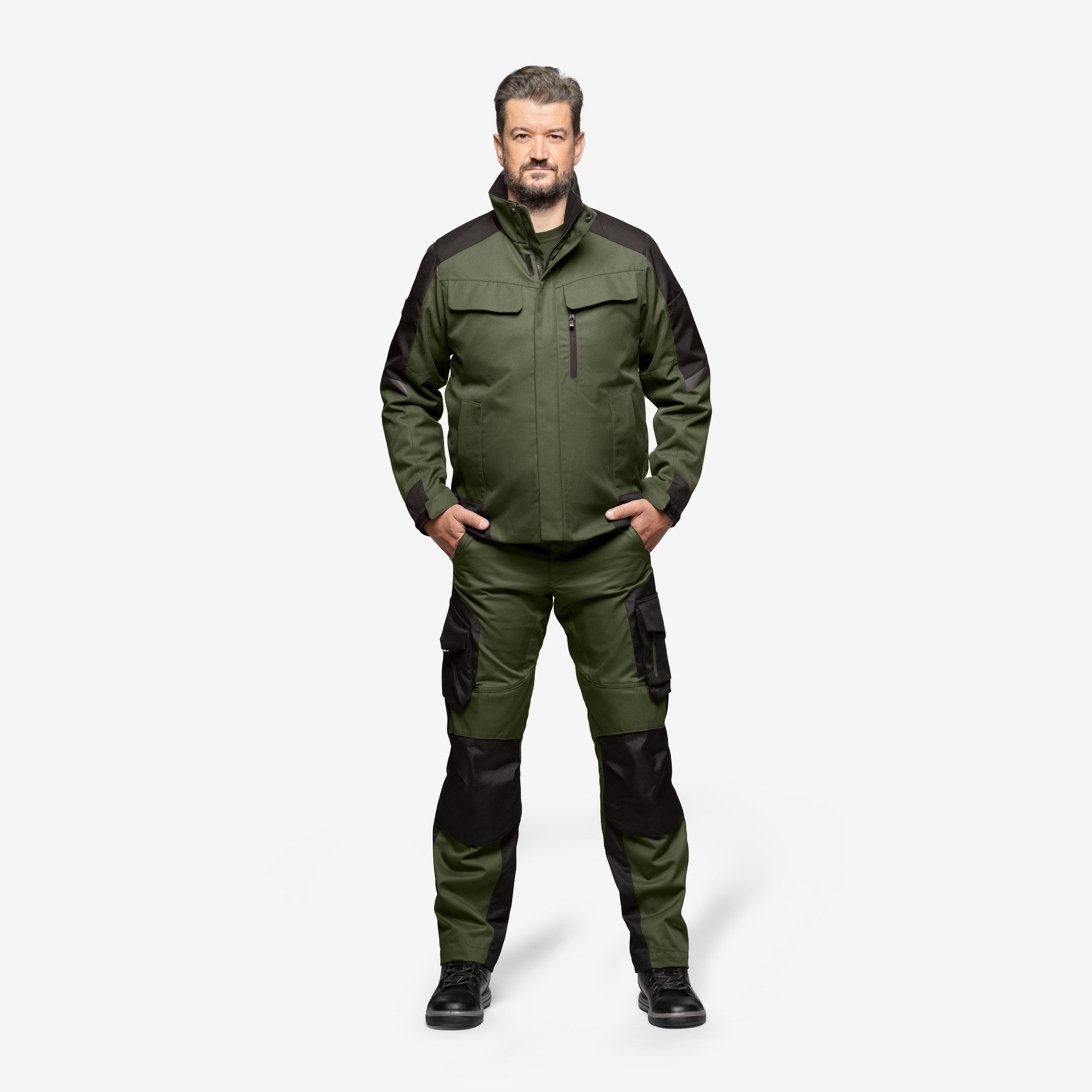 FHB Arbeitshose Twill Florian, oliv-schwarz