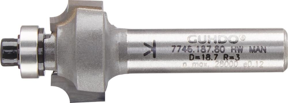 HW-Viertelstabfräser Z2 S8 D22,2 R4,8 d9,5