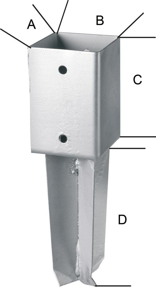 Bodenhülse z.Einbetoni. 71x350 mm E-NORMpro