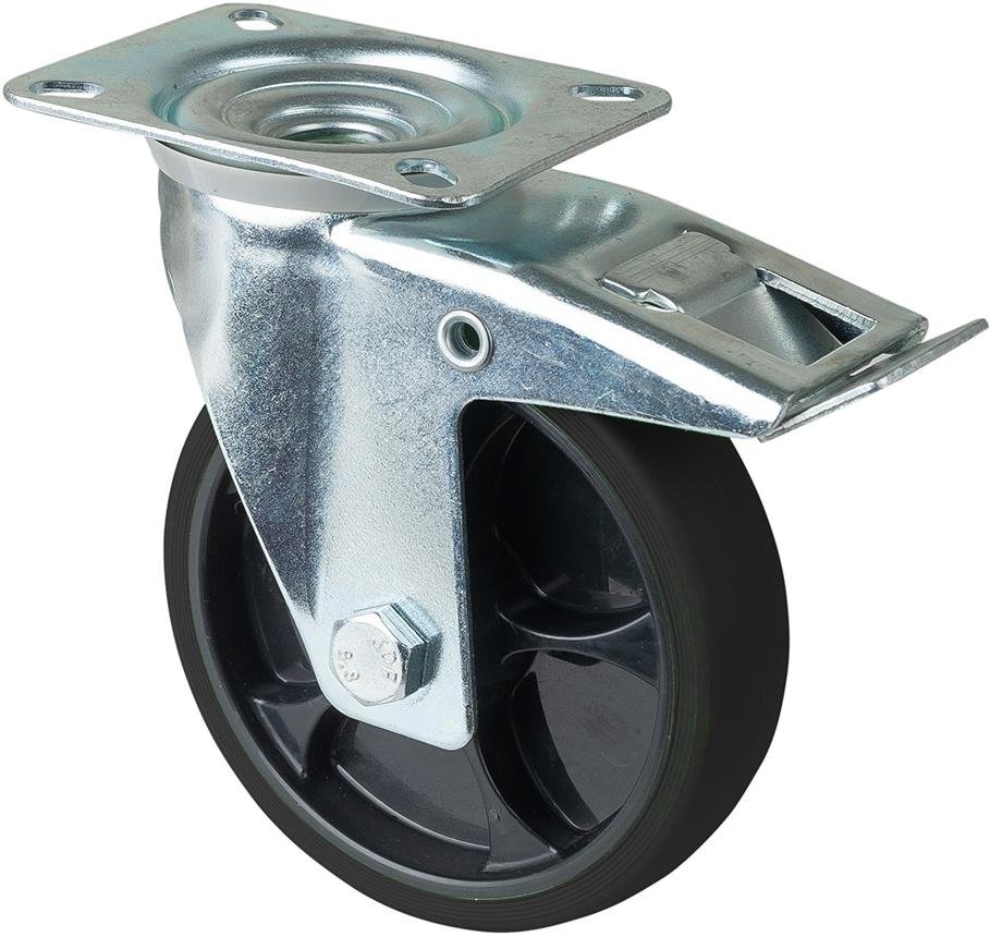 Reifen+Felgen schwarz Rollenlager, Platte