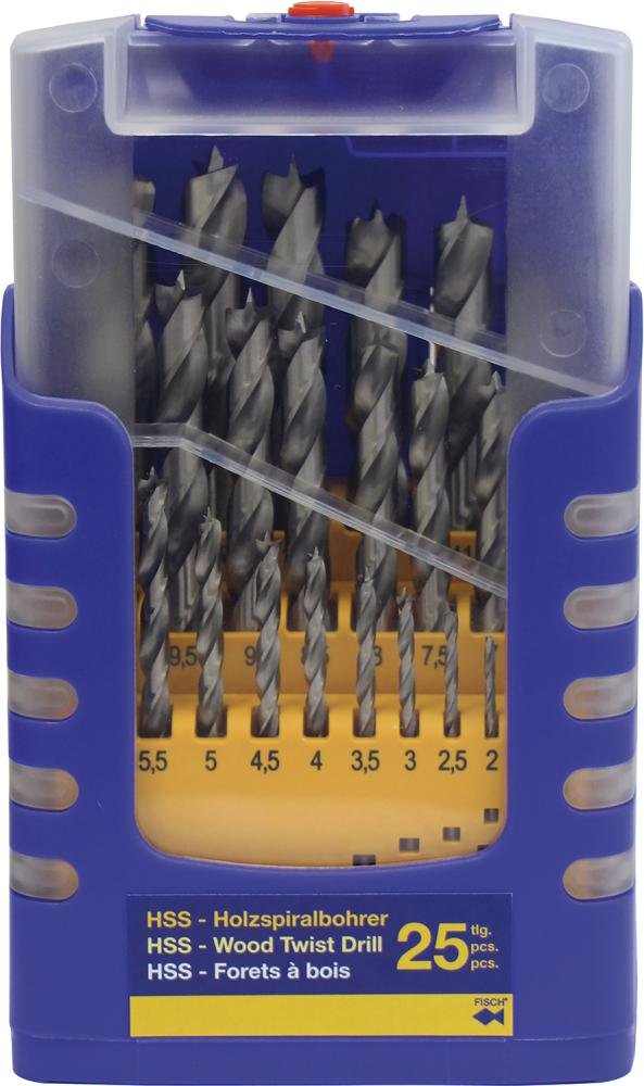 Holzspiralbohrer HS Set 25-tlg. 1 - 13mm FISCH