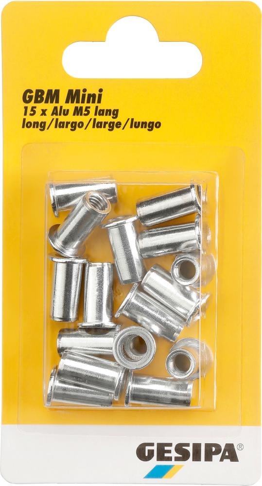 Blindnietmuttern Alu im Mini-Pack M5 mittel GESIPA