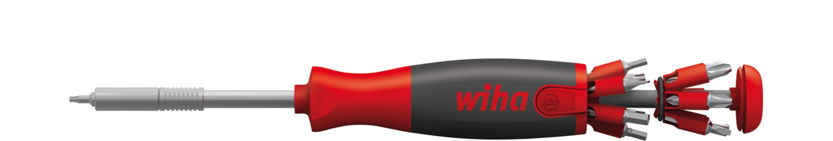 Wiha Schraubendreher mit Bit Magazin LiftUp 26one® gemischt mit 13 Doppelbits (43895)