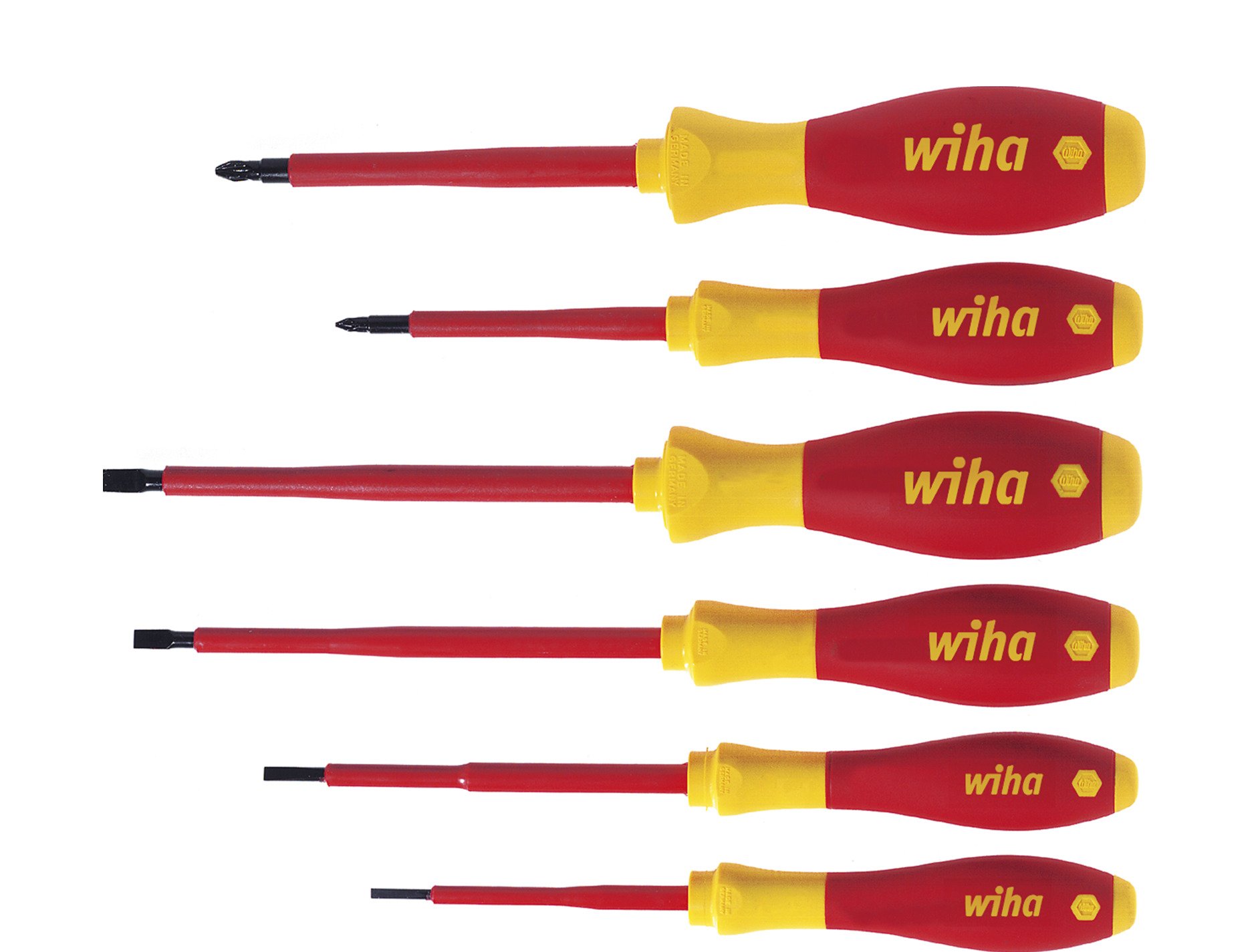 Wiha Schraubendreher Set SoftFinish® electric Schlitz, Pozidriv 6-tlg. (25477)