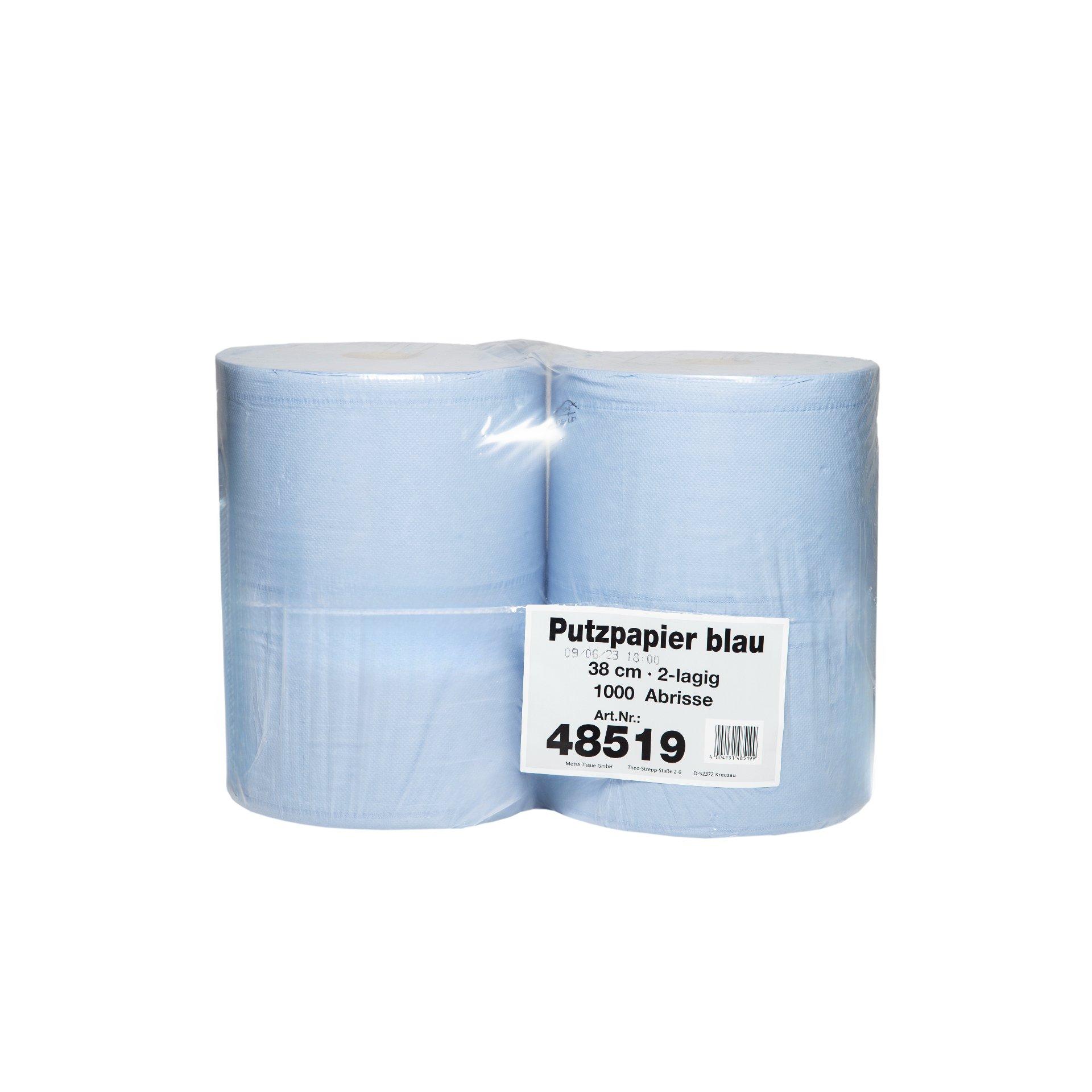 Putzrolle 2-lagig, blau, Putzpapier