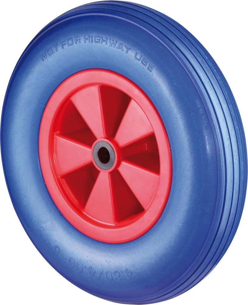 Rad pannensicher D16.400 400mm,Poly blau,Radk. Kst.rot,RL,Rillenprofil BS ROLLEN