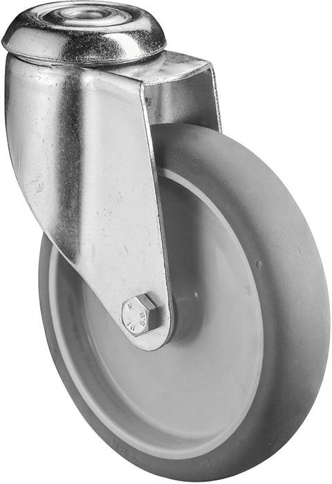 Lenkrolle 125mm,C101 Rückenloch,Gummirad,GL C101.A80.125 BS ROLLEN