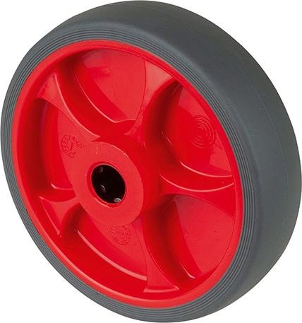 Gummirad B44.F003 Rad Ø 125 grau,Achs Ø 15, 120kg