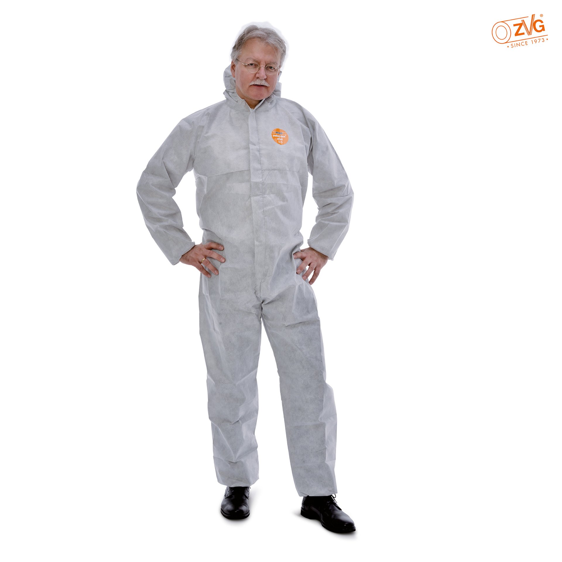 Einweg-Overall, hellgrau mit Kapuze, PainTex plus