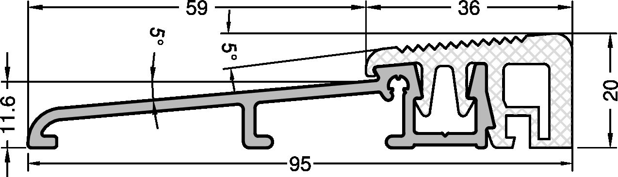 Gutmann Bodenschwelle Weser 95 TI, Länge= 6 m