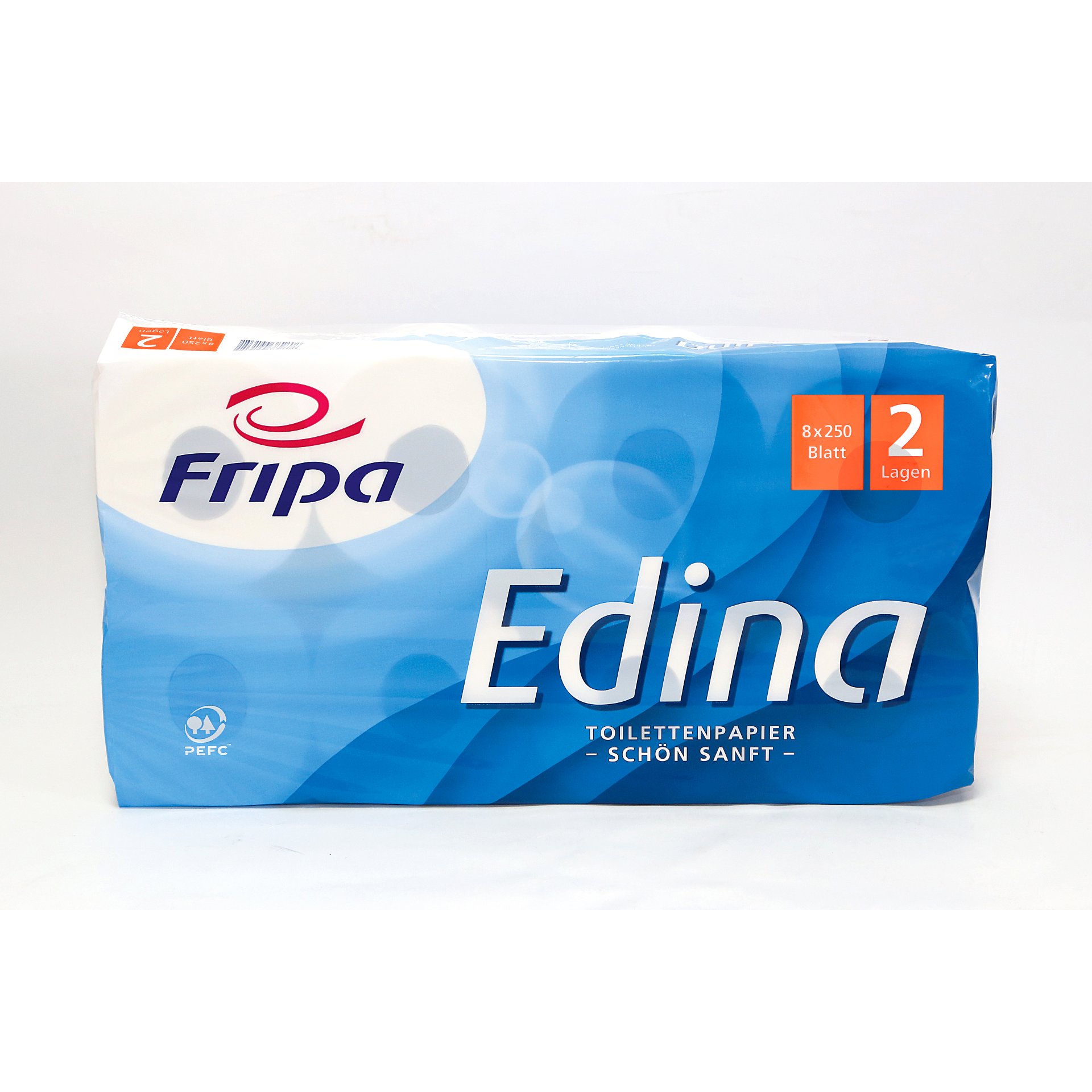 Toilettenpapier Edina, hochweiß, 2-lagig