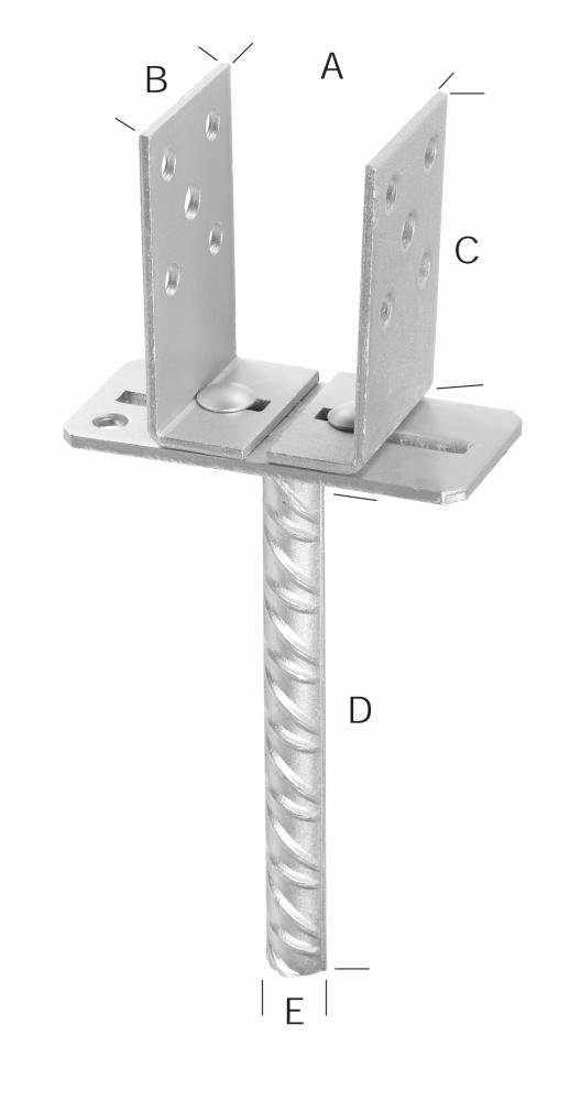 Pfostenträger verstellbartzn 71-131 Germany hadra