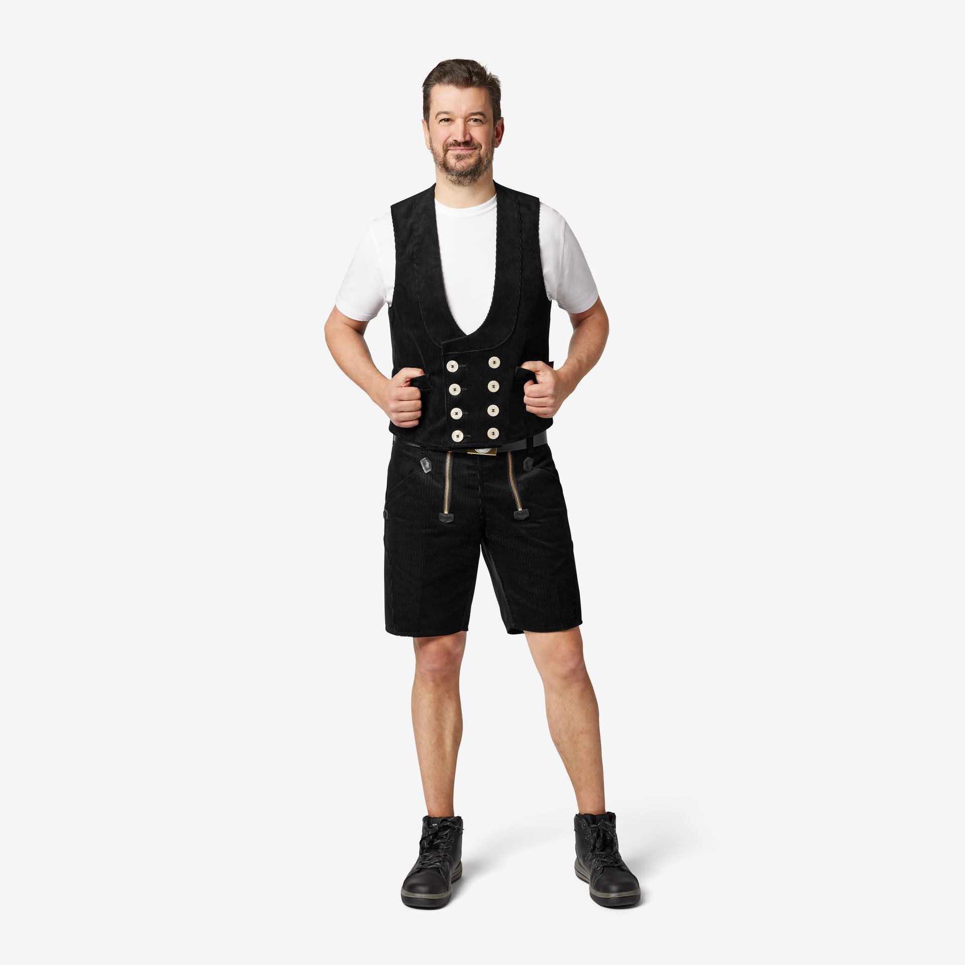 FHB Zunftshorts Cord Hans 85% BW, schwarz