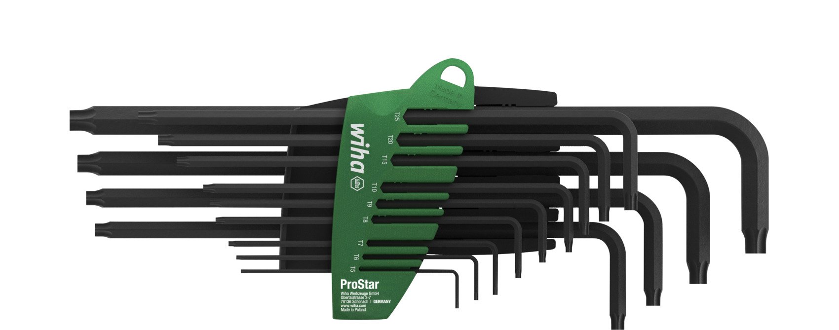 Wiha Stiftschlüssel Set im ProStar Halter TORX® 13-tlg. schwarzoxidiert in SB-Kartonverpackung (24852)