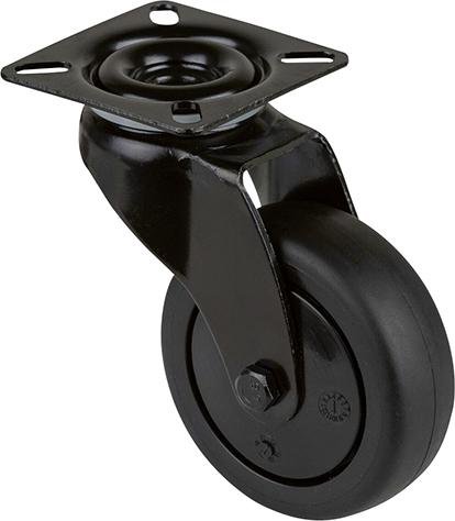 Lenkrolle A800.A85.075 mit Platte,Ø 75 B 25mm,60kg TPR