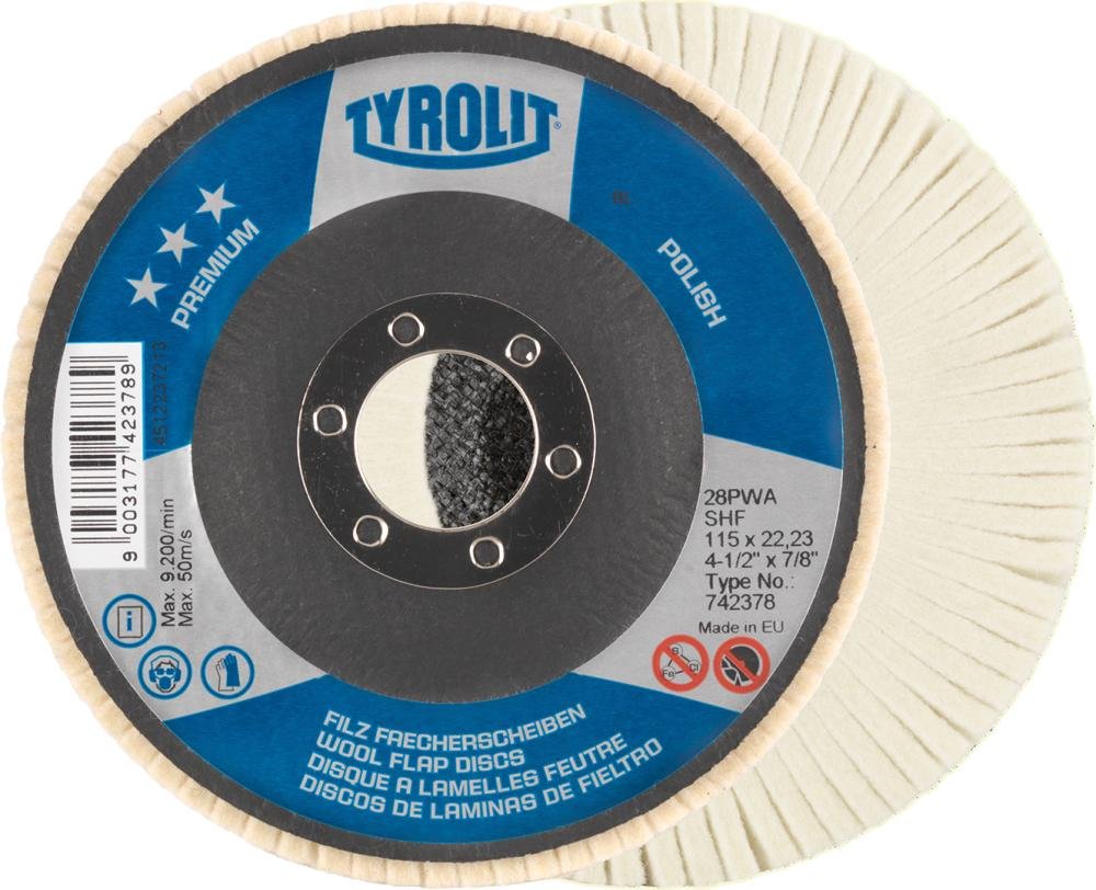 Filzlamellenscheibe 125mm, aufrecht stehende Filzlamellen Tyrolit