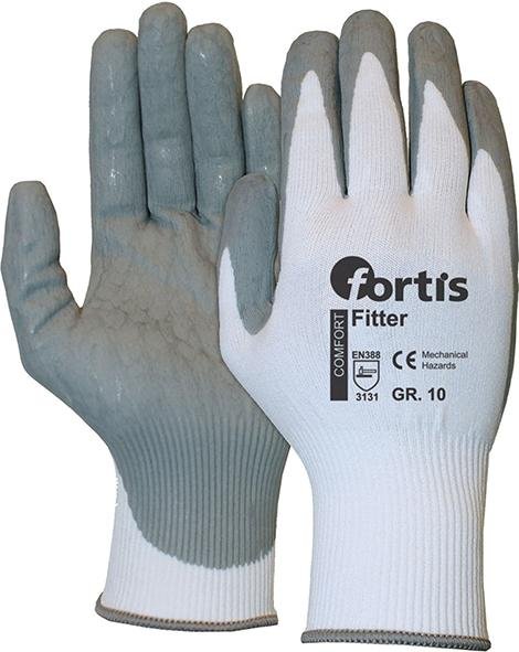 Handschuh Fitter Foam,weiß-grau, Gr.10, FORTIS
