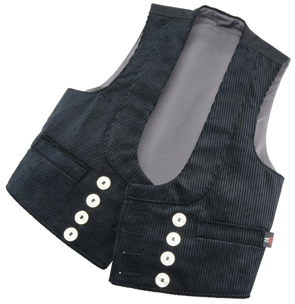 Zunftweste HEINER, Trenkercord, schwarz, Gr.48 FHB