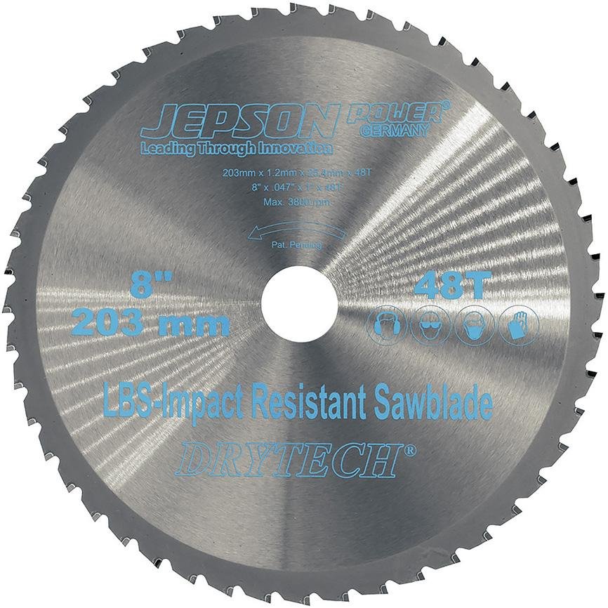 HM-Sägeblatt Drytech D=203x25,4x1,2mm 48Z für Stahl dünnwandig LBS schockresistent