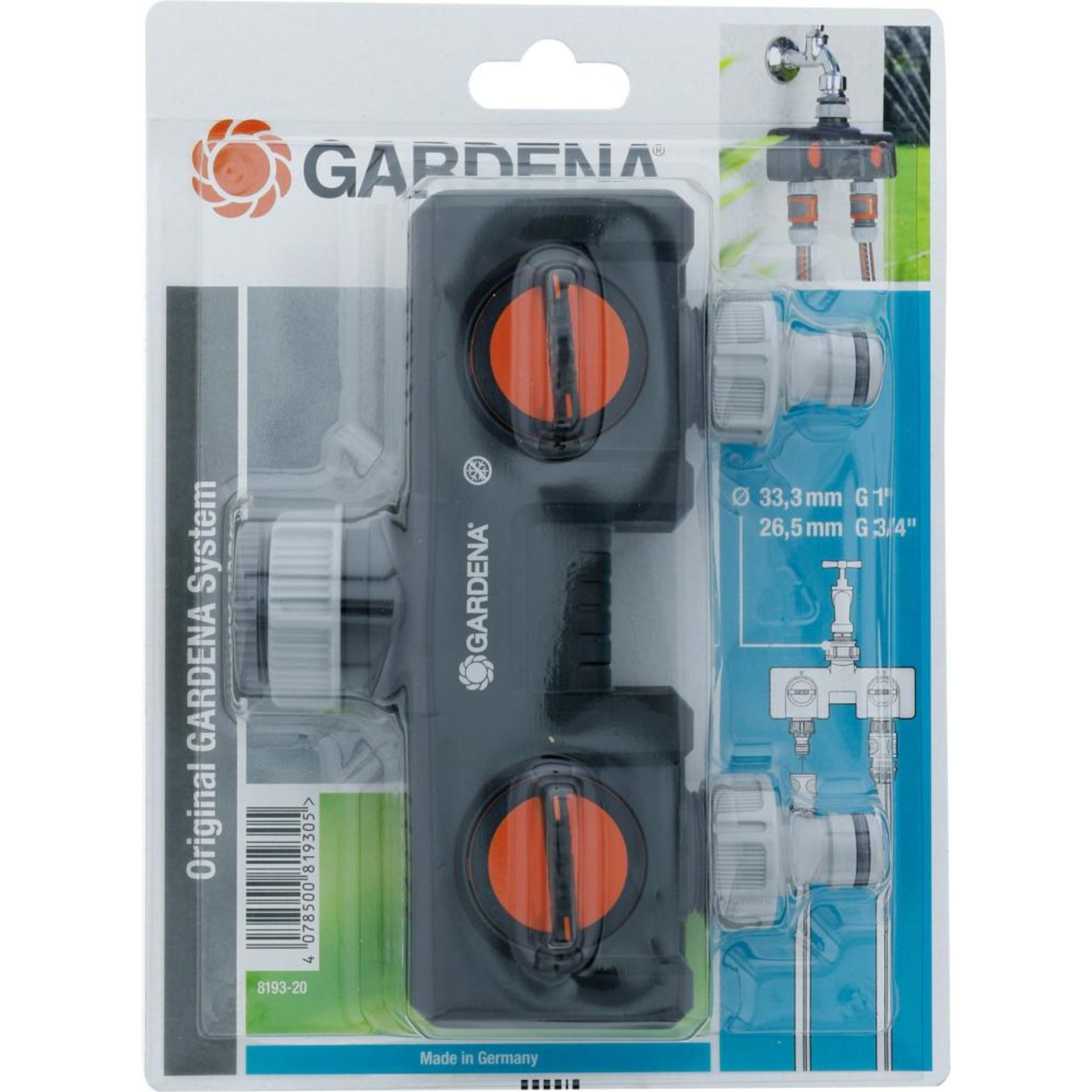 Gardena Stecksystem 2-Wege-Verteiler f. Wasserhahn