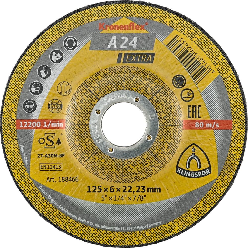 Schruppscheibe A24 Extra 180x8mm gekr. Klingspor