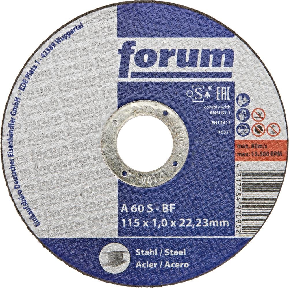 Trennscheibe Stahl 115 x 1,0 mm, T41 gerade FORUM