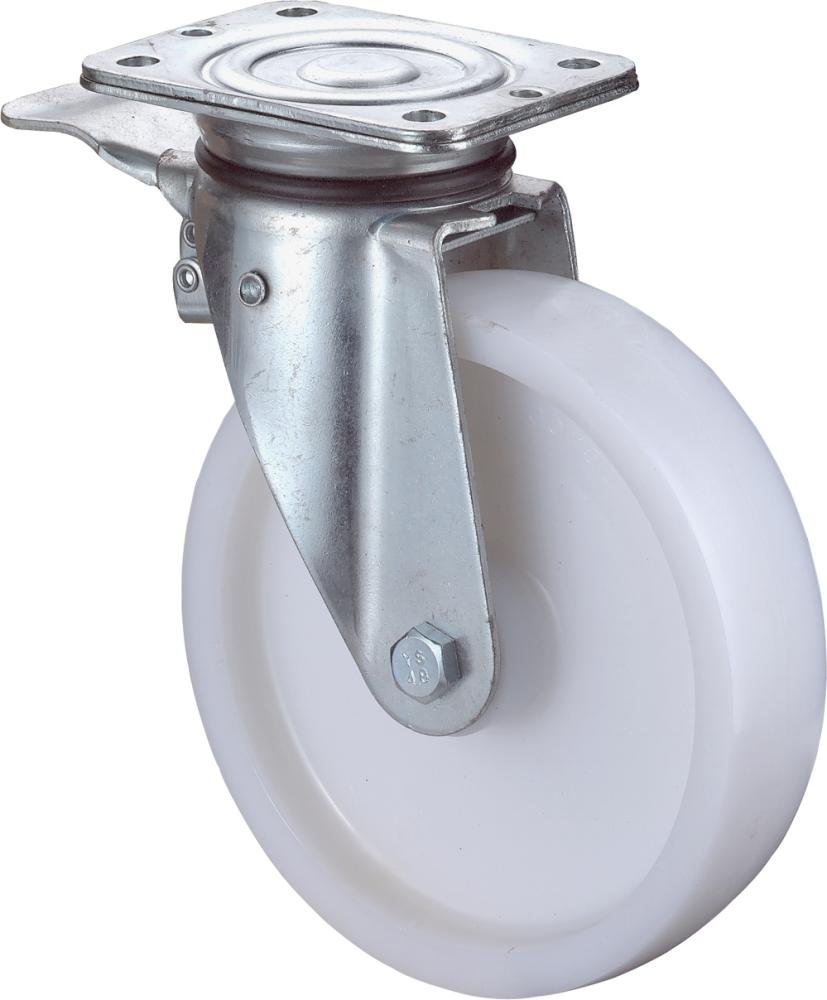 Lenkrolle 200mm N120.B10 Platte,Kst.weiß,RL,Fest N120.B10.201 BS ROLLEN