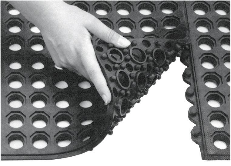 Arbeitsplatzsteckmatte SBR/NR, schwarz, geschlossene Decke, 14mm, 900x900mm