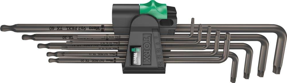 Winkelschraubendreher- Satz lang 9-teilig T8-T40 Kugelkopf Wera