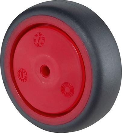 Gummirad A85.F003 Rad Ø 75 grau,Achs Ø 6, 60kg