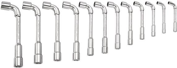 Doppel-Steckschlüssel-Satz, Gebogen, 12Kant, 12-TlBAHCO