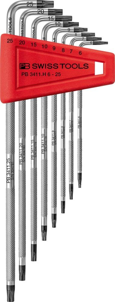 Winkelschraubendreher- Satz im Kunststoffhalter 9-teilig T6-T25 SAFETY PB Swiss Tools