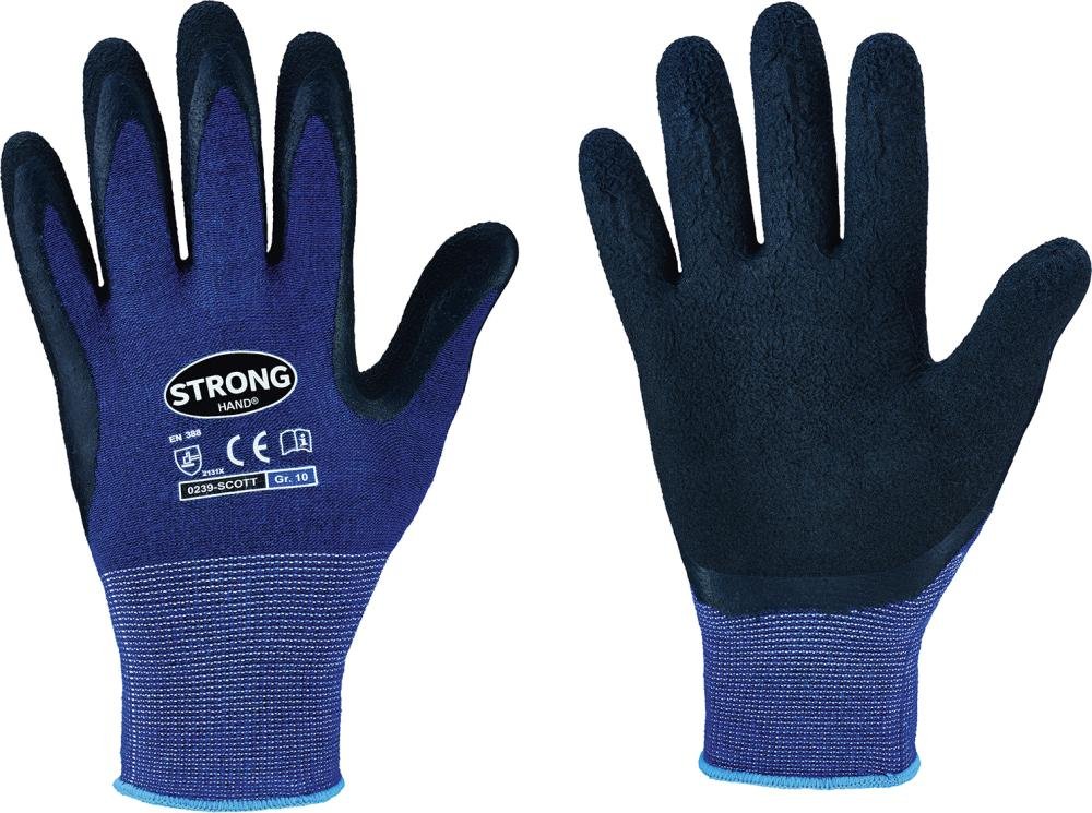 Stronghand Handschuh Scott Latex, blau-schwarz