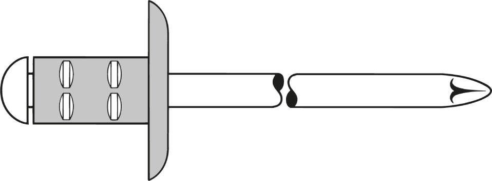 Mehrbereichs-Blindniet Alu/Stahl Großkopf 4x10mm GESIPA PolyGrip