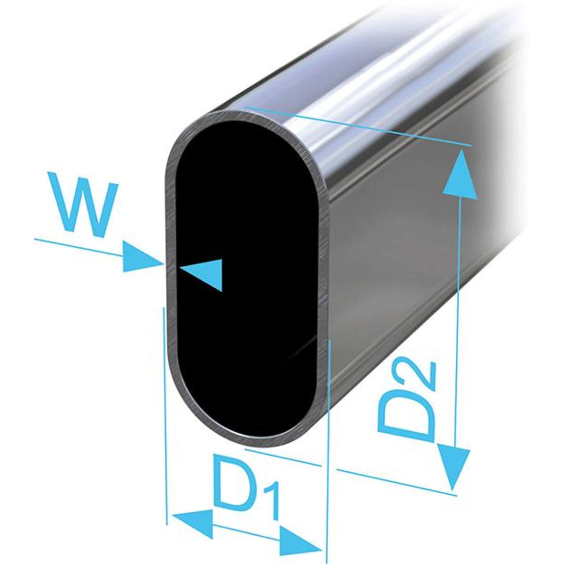 Schrankrohr oval Ø 30 x 15 mm