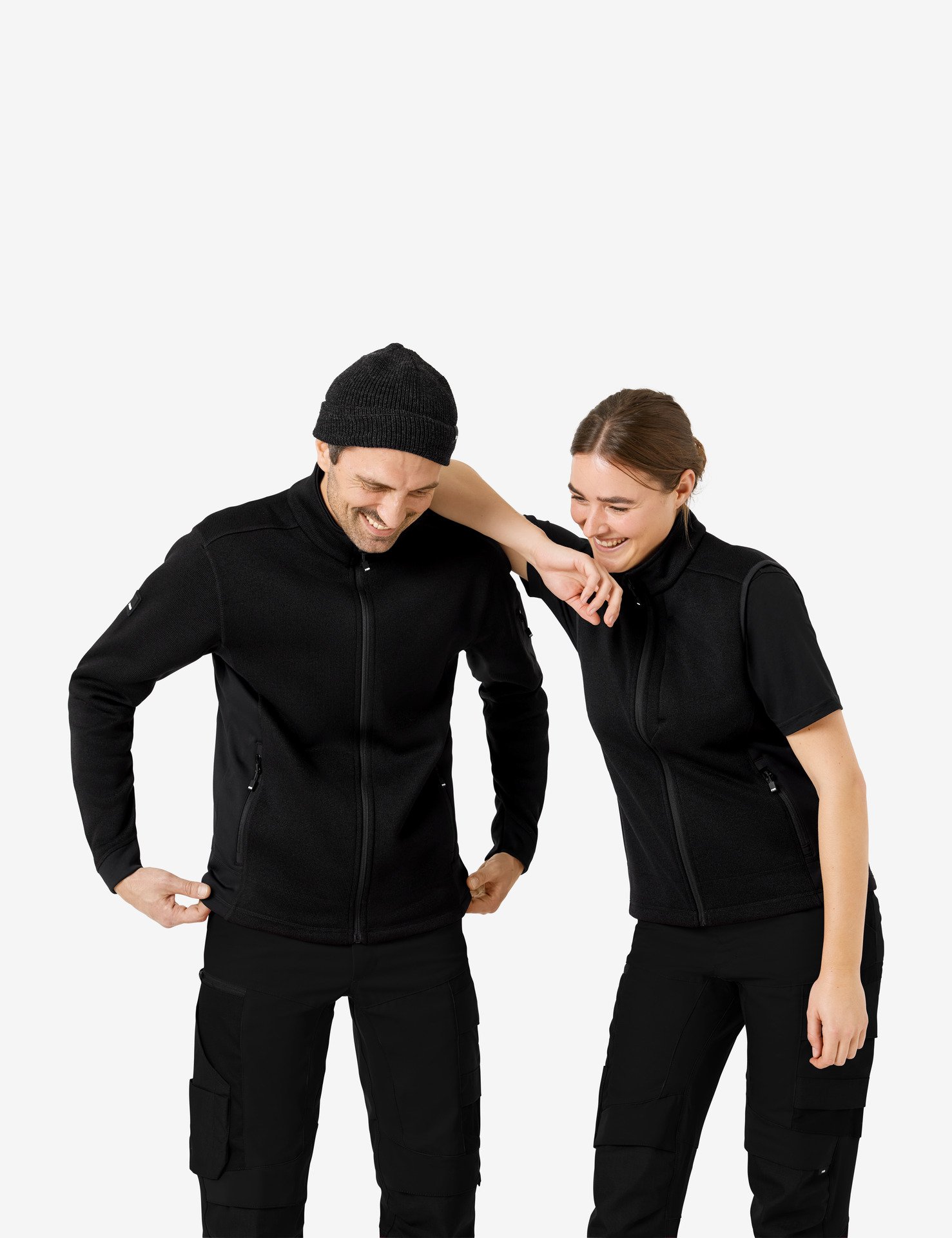 FHB Strick-Fleece-Jacke Christoph, schwarz