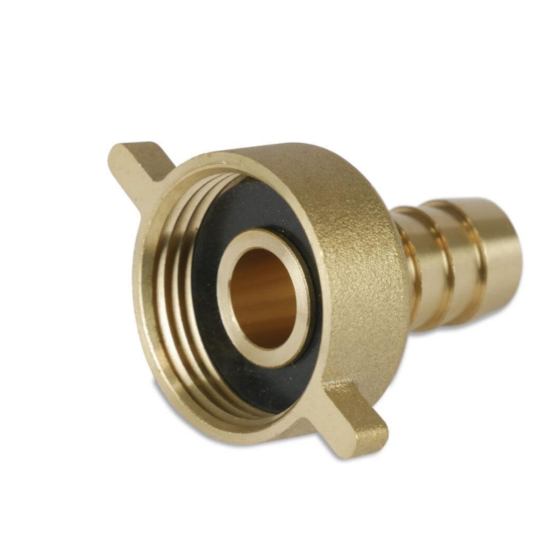 Schlauchverschraubung, messing - IG 2-tlg. flachd.