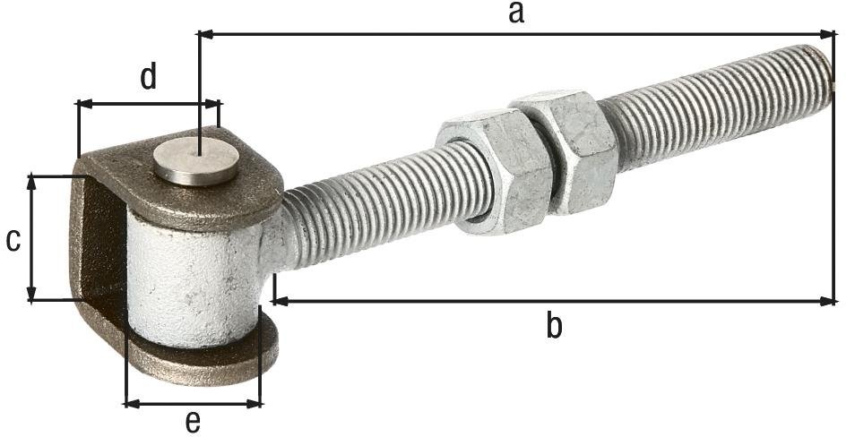 Torband mit Muttern roh, zA, M16